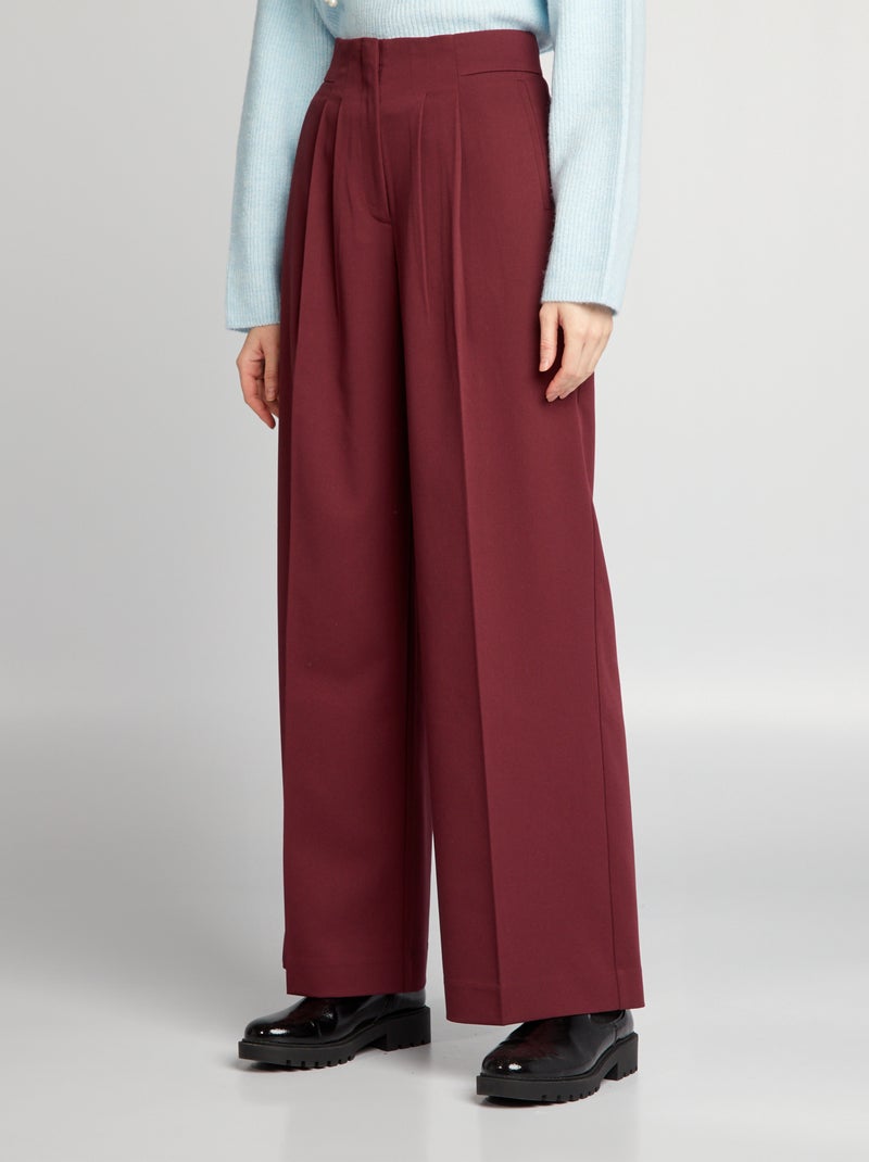 Pantalón sastre con forma ancha ROJO - Kiabi