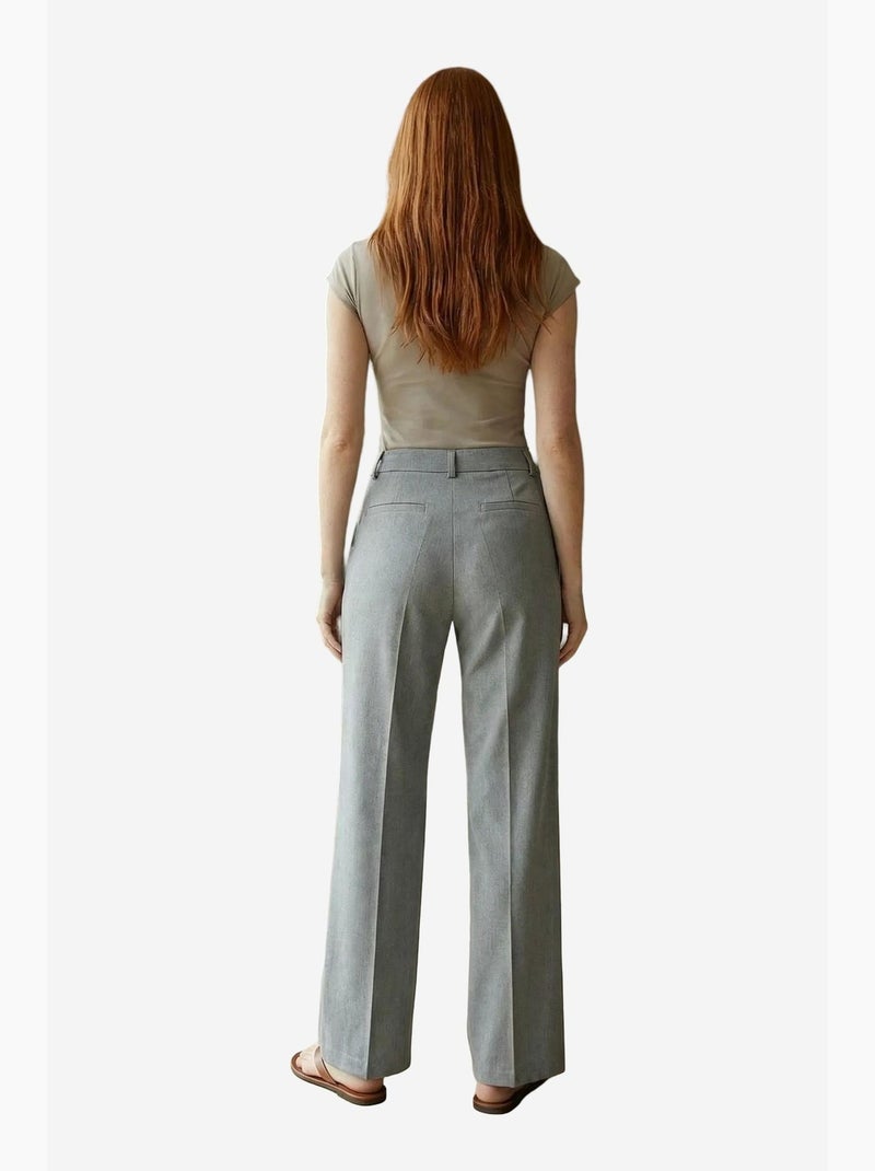 Pantalón sastre de tiro medio y pernera recta my fashion Gris - Kiabi