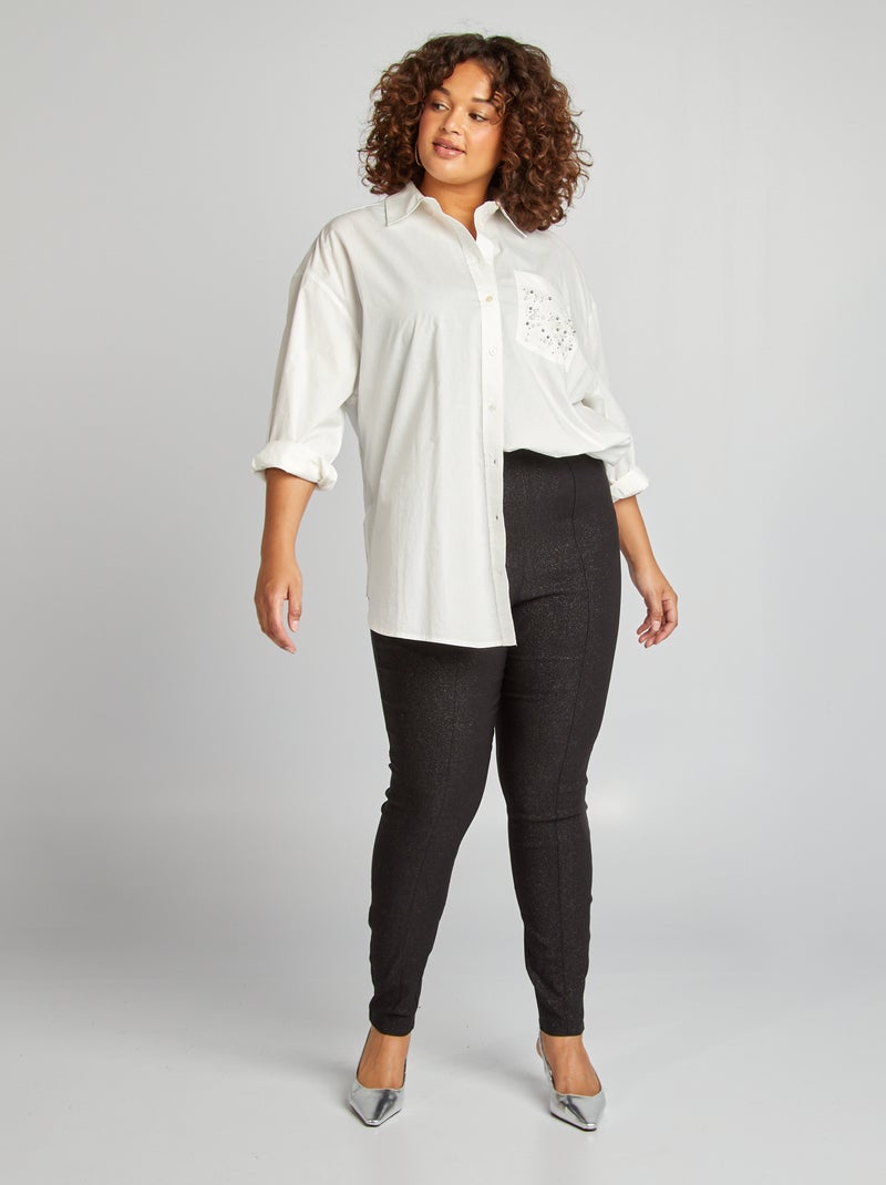 Pantalón skinny brillante negro - Kiabi