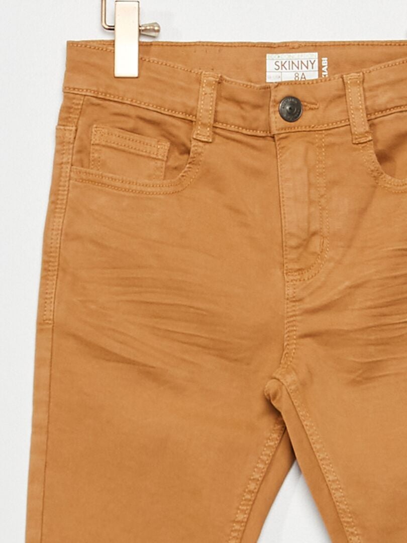 Pantalón skinny con cinco bolsillos Castaño - Kiabi