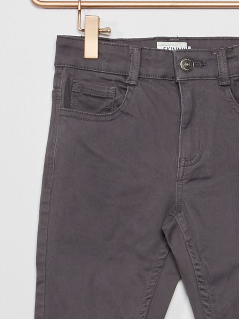 Pantalón skinny con cinco bolsillos Gris - Kiabi