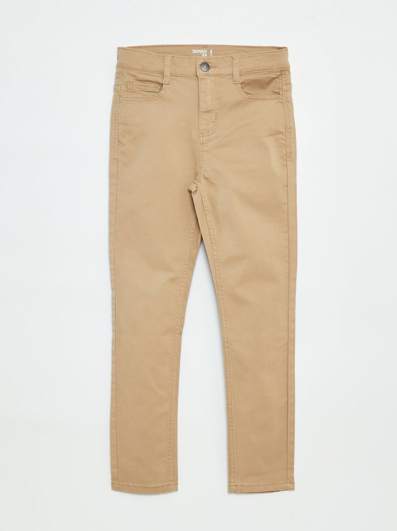 Pantalón skinny corte muy ajustado 5 bolsillos Beige - Kiabi