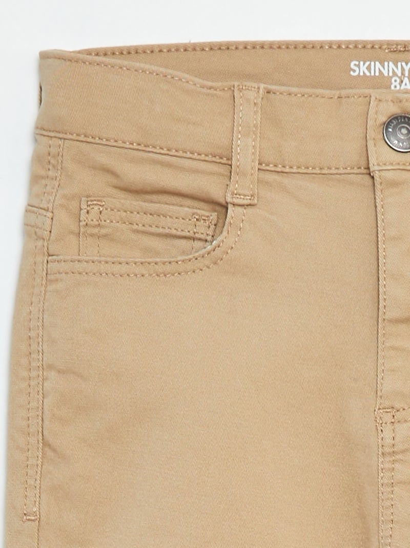Pantalón skinny corte muy ajustado 5 bolsillos Beige - Kiabi