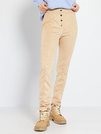 Pantalón flare antelina cámel - pantalones para mujer