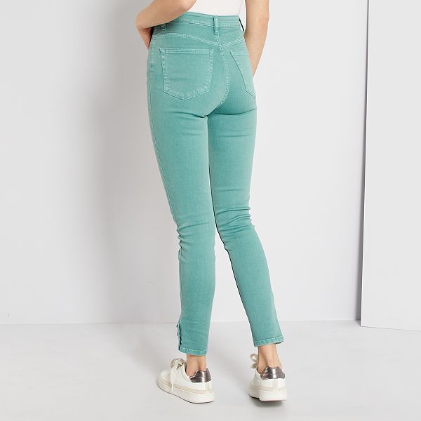 Pantalon Skinny De Color Mujer Talla 34 A 48 Kaki Kiabi 15 00