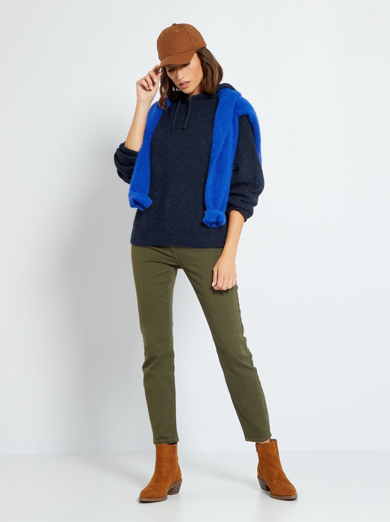 Pantalón skinny de sarga de talle alto KAKI - Kiabi