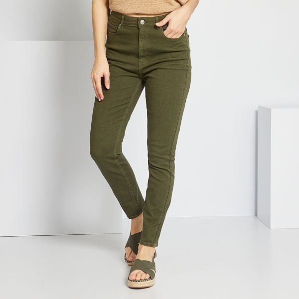 Pantalón skinny de sarga Mujer talla 34 a 48 - KAKI - Kiabi - 18,00€
