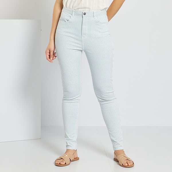 Pantalón skinny de talle alto Mujer talla 34 a 48 - BLANCO - Kiabi - 10,00€