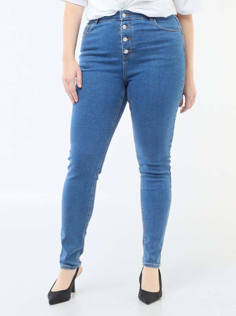 Pantalón skinny de talle muy alto - L28 Azul - Kiabi