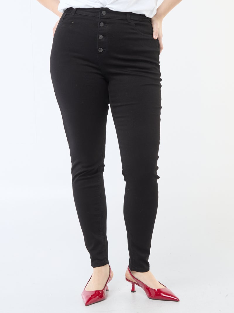 Pantalón skinny de talle muy alto - L28 Negro - Kiabi