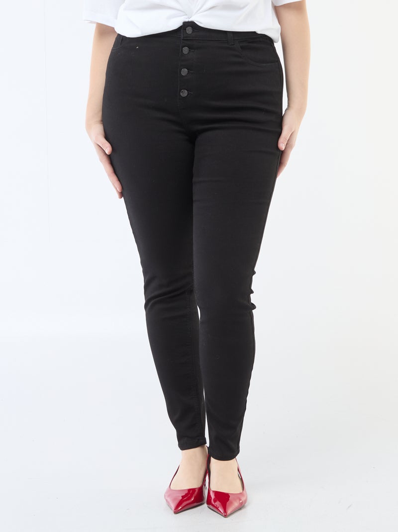 Pantalón skinny de talle muy alto - L32 Negro - Kiabi