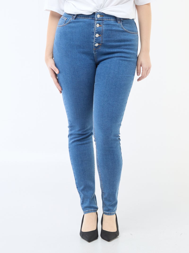 Pantalón skinny de talle muy alto - L34 Azul - Kiabi