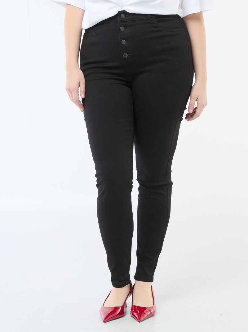 Pantalón skinny de talle muy alto - L34 Negro - Kiabi