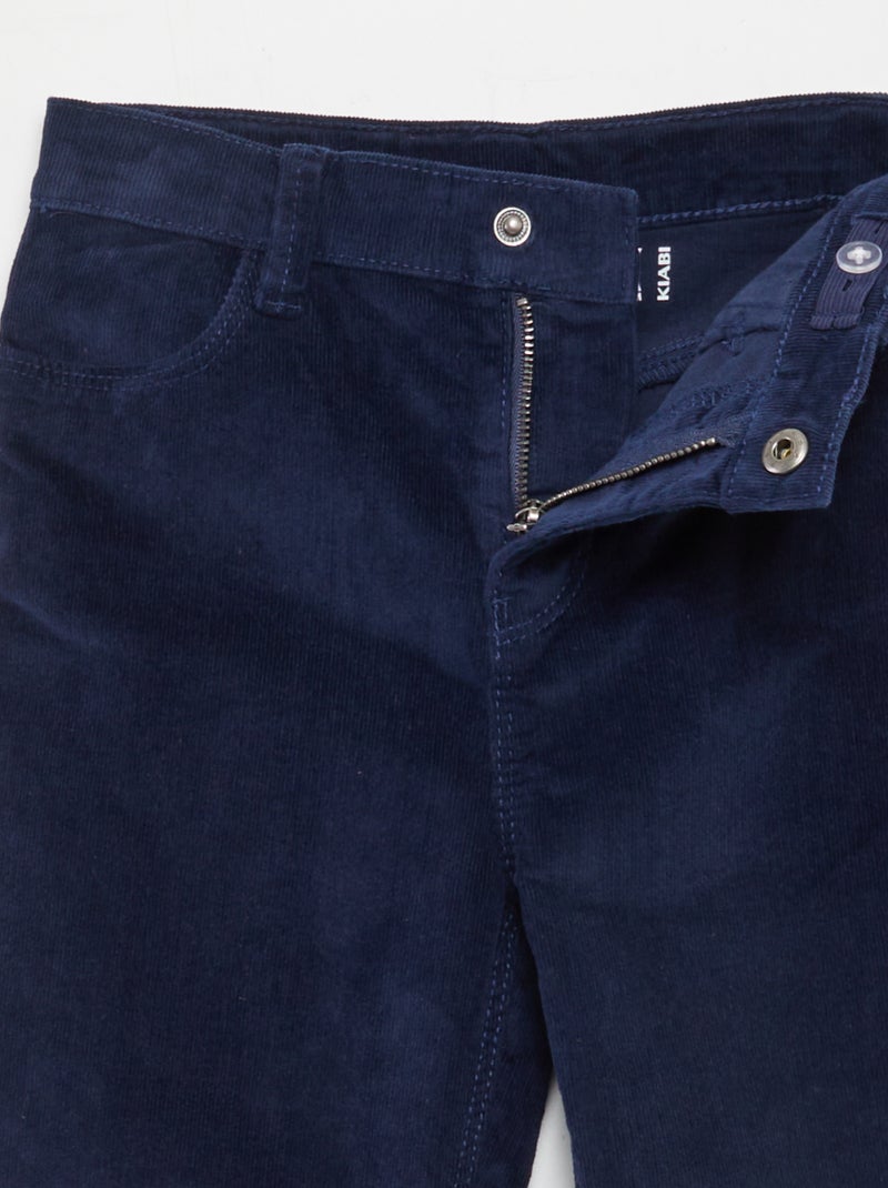 Pantalón skinny de terciopelo AZUL - Kiabi