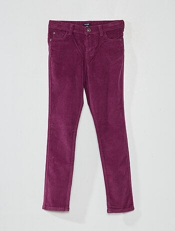 Pantalón skinny de terciopelo liso - Kiabi