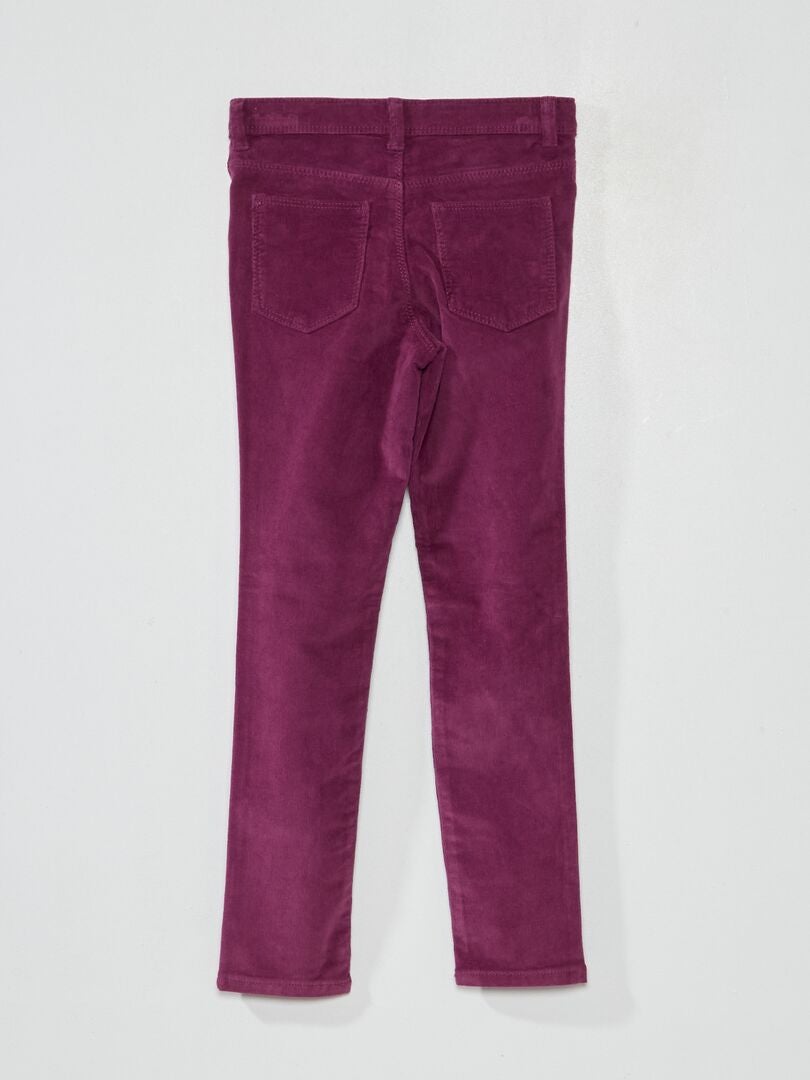 Pantalón skinny de terciopelo liso ciruela - Kiabi