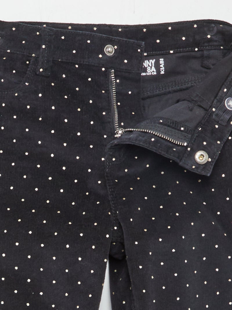 Pantalón skinny de terciopelo NEGRO - Kiabi