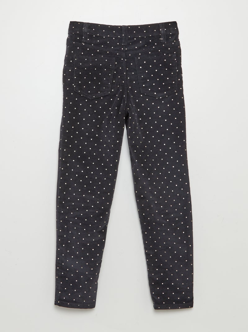 Pantalón skinny de terciopelo NEGRO - Kiabi