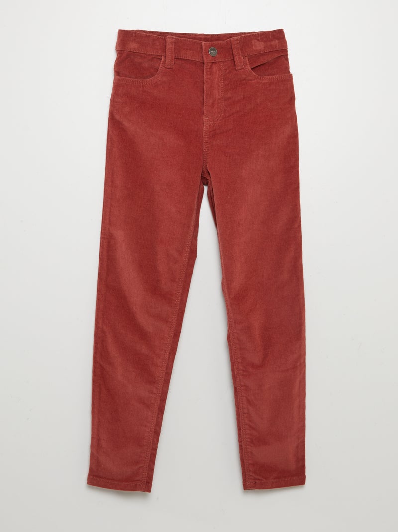 Pantalón skinny de terciopelo ROJO - Kiabi