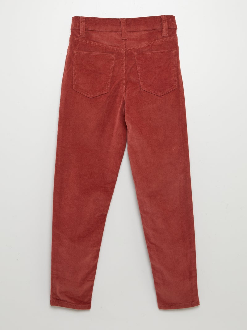Pantalón skinny de terciopelo ROJO - Kiabi