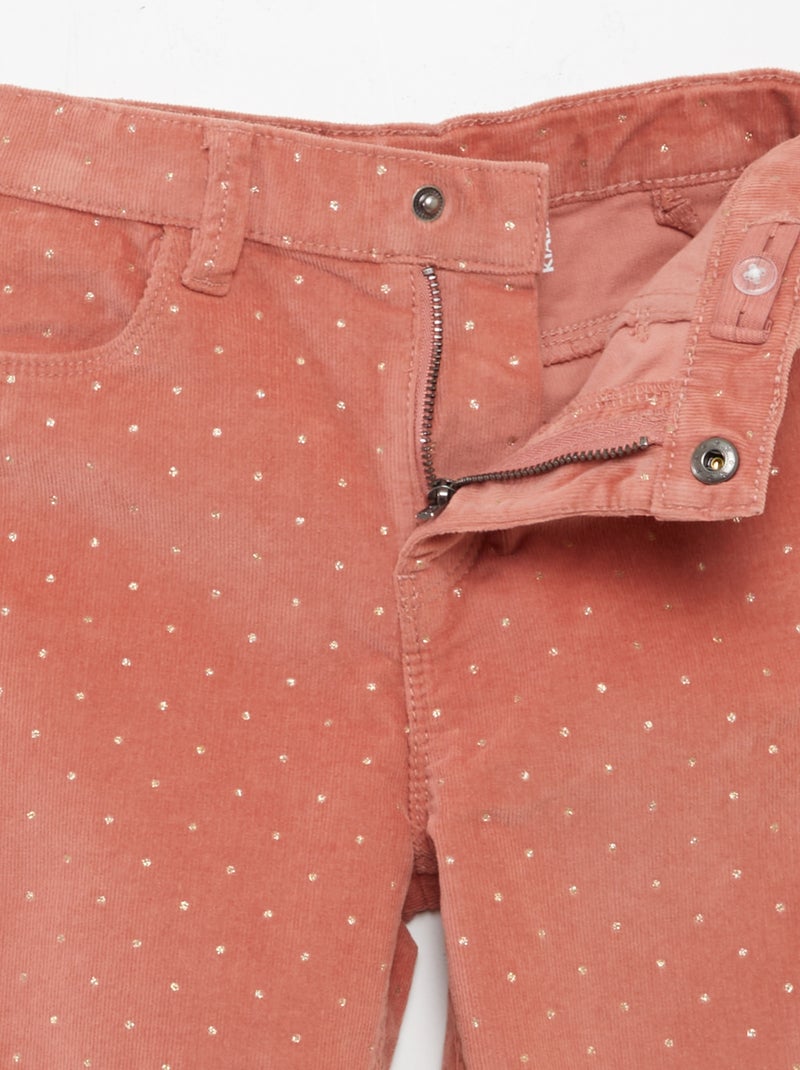 Pantalón skinny de terciopelo ROSA - Kiabi
