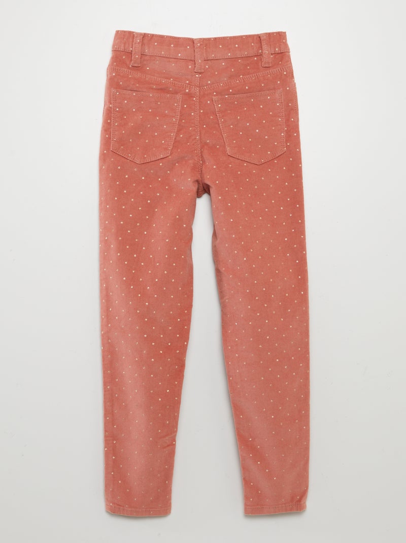 Pantalón skinny de terciopelo ROSA - Kiabi