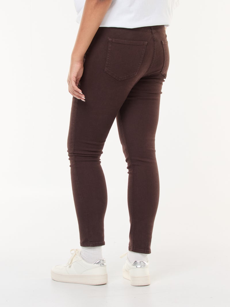 Pantalón skinny de tiro alto Marron - Kiabi