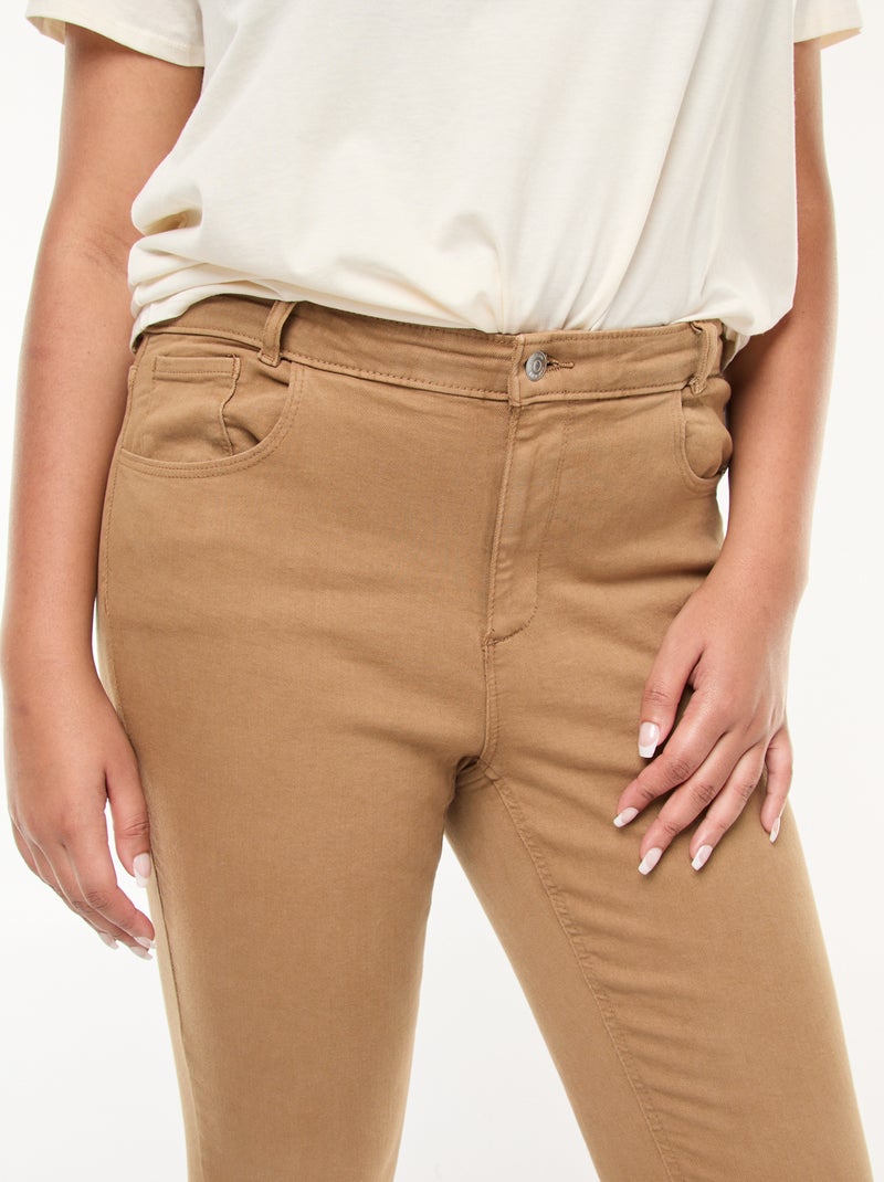 Pantalón skinny de tiro alto Marron - Kiabi