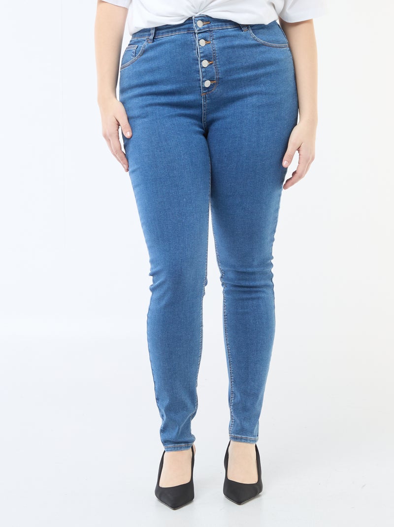 Pantalón skinny de tiro muy alto - L30 Azul - Kiabi
