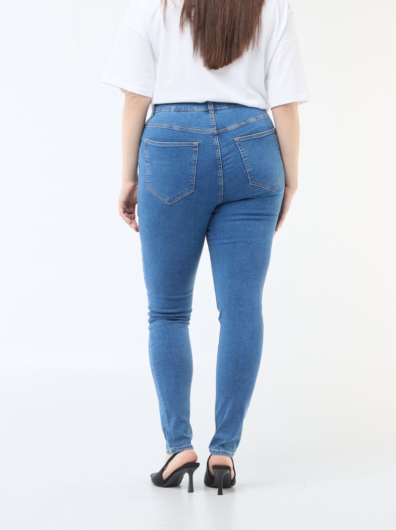 Pantalón skinny de tiro muy alto - L30 Azul - Kiabi