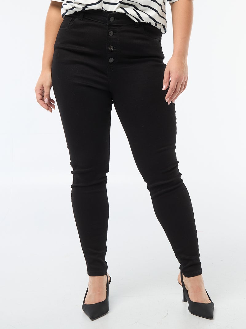 Pantalón skinny de tiro muy alto - L30 Negro - Kiabi