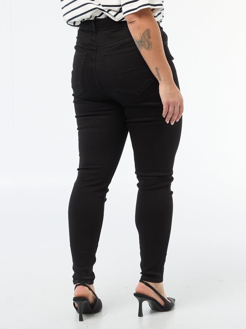 Pantalón skinny de tiro muy alto - L30 Negro - Kiabi