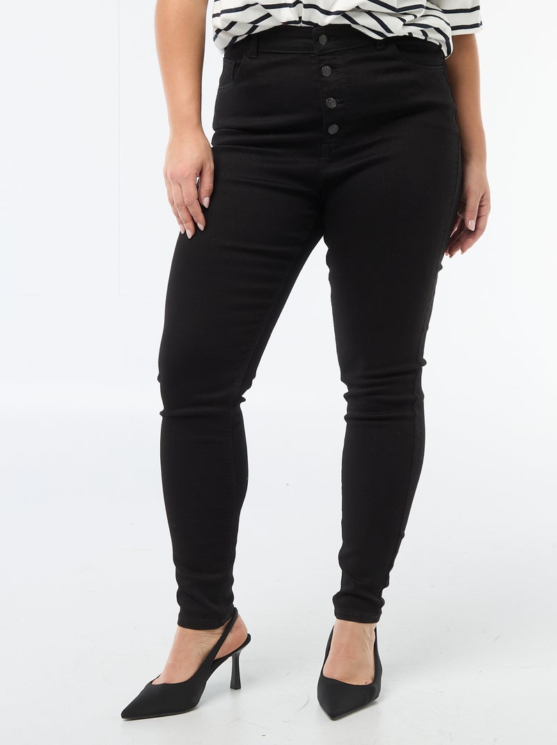 Pantalón skinny de tiro muy alto - L30 Negro - Kiabi