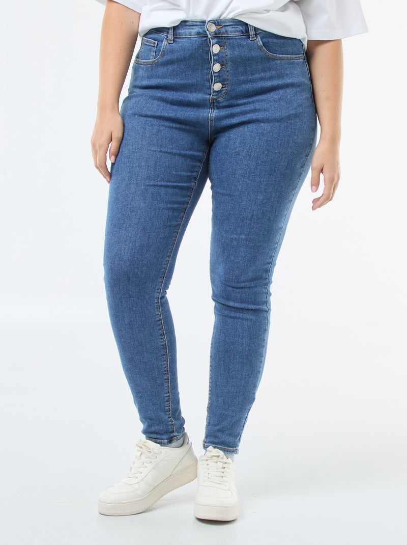 Pantalón skinny elástico - 5 bolsillos - L30 AZUL - Kiabi
