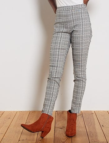 Pantalón skinny estampado 'Príncipe de Gales' - Kiabi