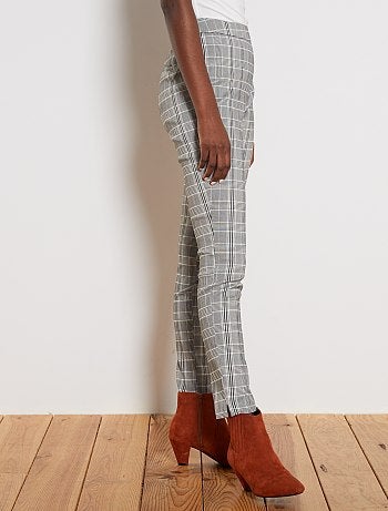 Pantalón skinny estampado 'Príncipe de Gales' - Kiabi