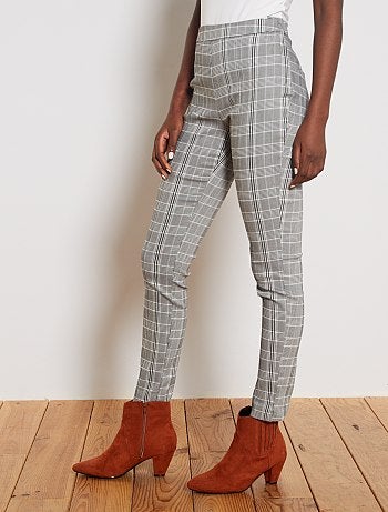 Pantalón skinny estampado 'Príncipe de Gales' - Kiabi
