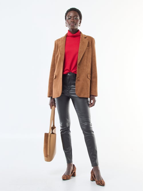 Pantalón skinny revestido liso - Kiabi