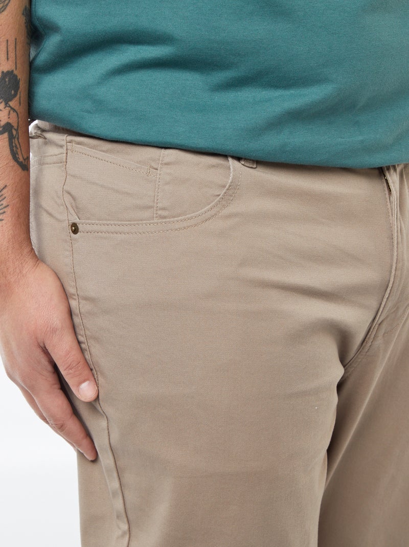 Pantalón slim - L32 Marron - Kiabi