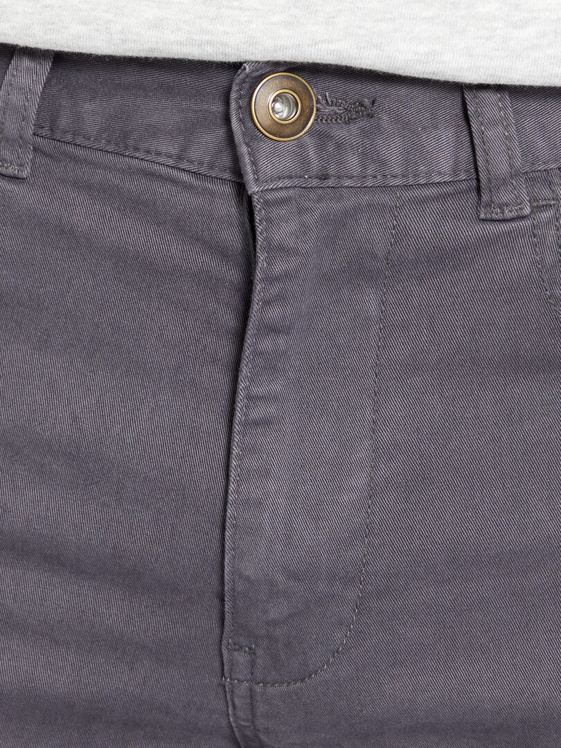 Pantalón slim 5 bolsillos - L32 gris oscuro - Kiabi