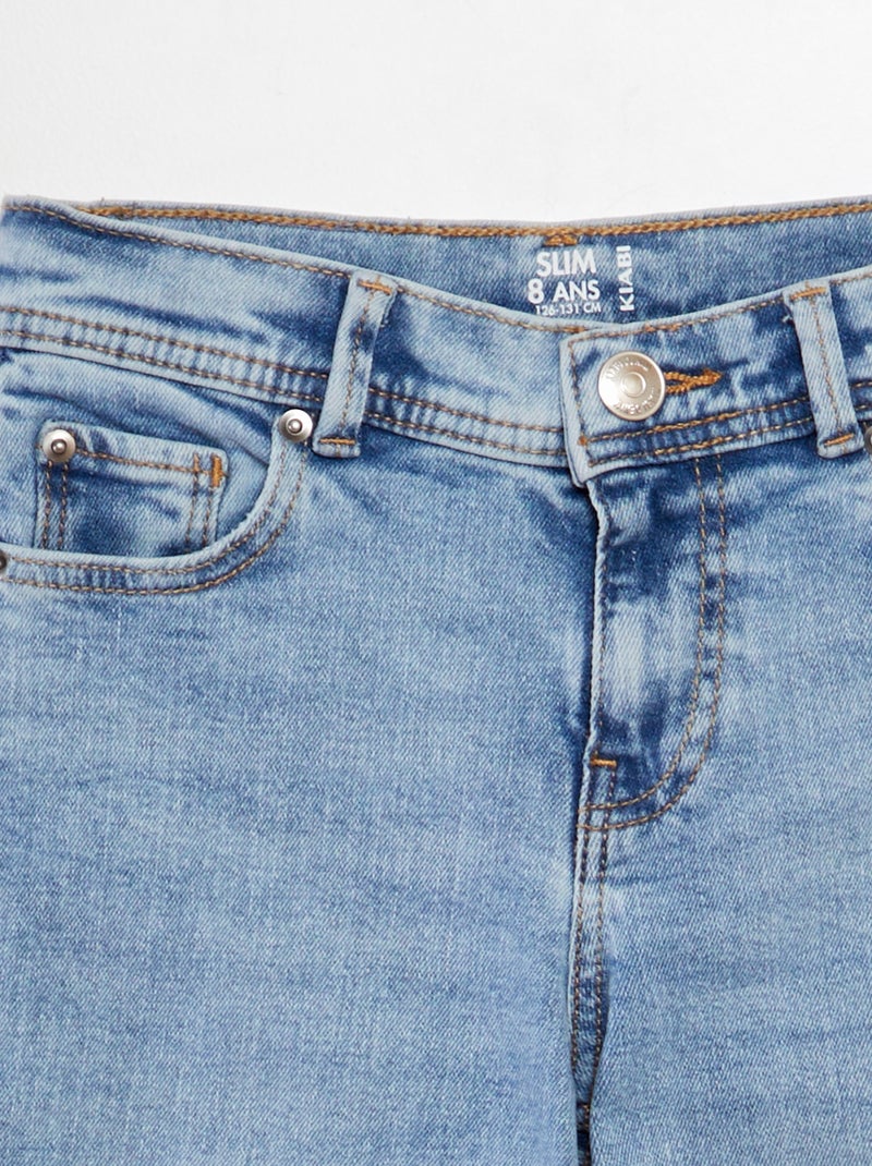 Pantalón slim 5 bolsillos AZUL - Kiabi