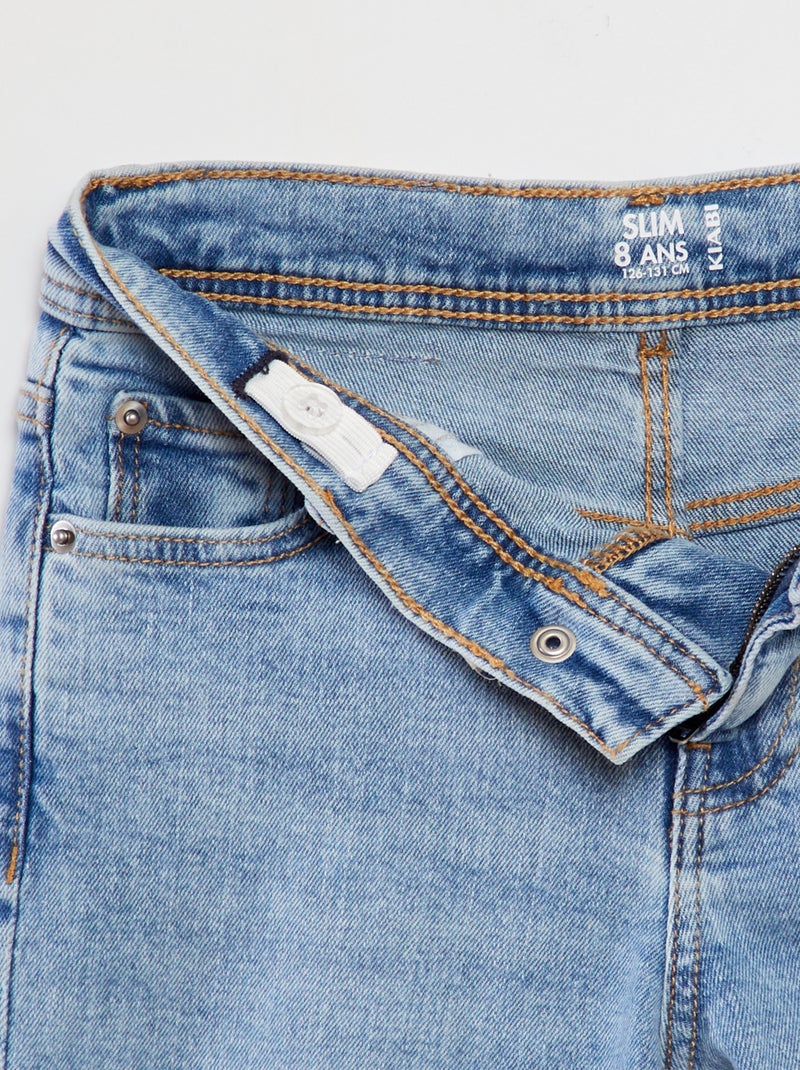 Pantalón slim 5 bolsillos AZUL - Kiabi