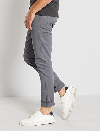 Pantalón slim 5 bolsillos de sarga - Kiabi