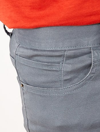 Pantalón slim 5 bolsillos de sarga - Kiabi