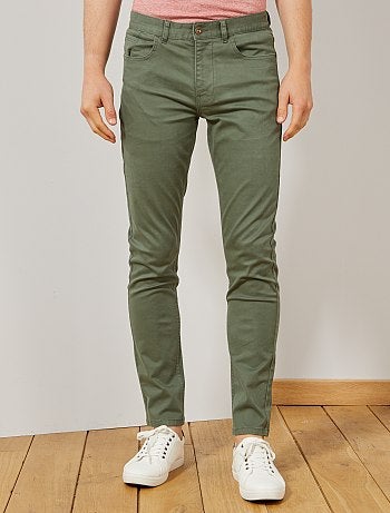 Pantalón slim 5 bolsillos de sarga - Kiabi