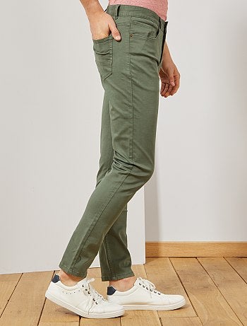 Pantalón slim 5 bolsillos de sarga - Kiabi