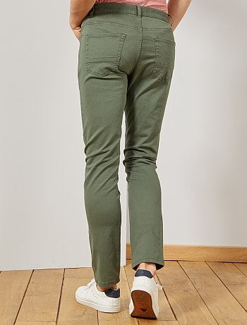 Pantalón slim 5 bolsillos de sarga - Kiabi