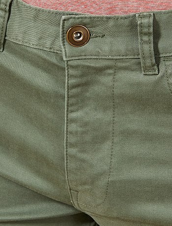Pantalón slim 5 bolsillos de sarga - Kiabi