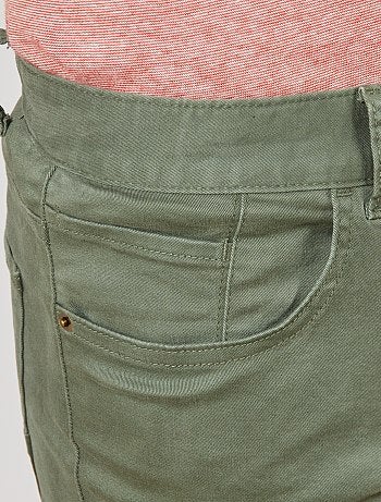 Pantalón slim 5 bolsillos de sarga - Kiabi