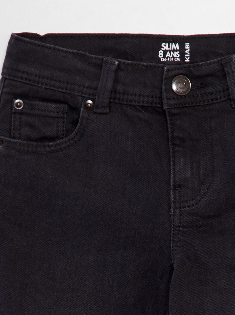 Pantalón slim 5 bolsillos NEGRO - Kiabi